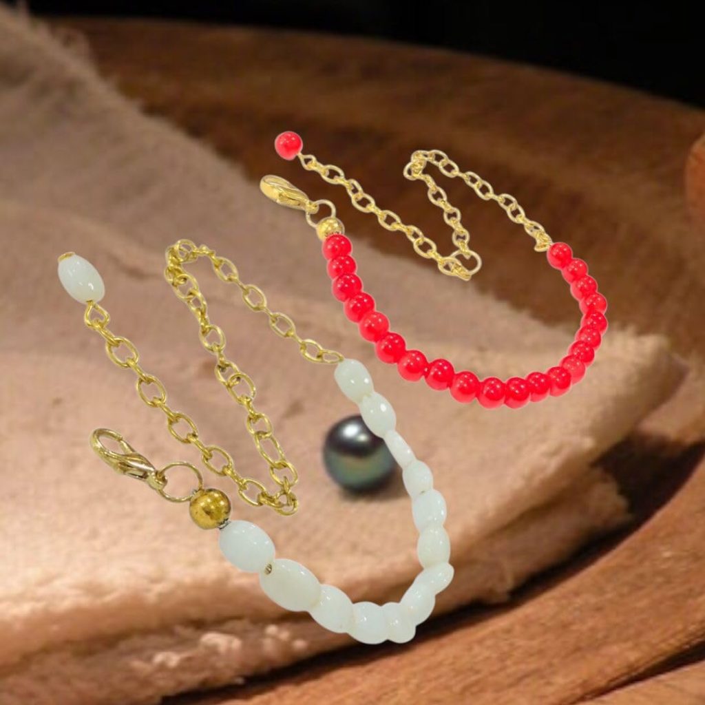 GLASS Bracelet, Gemstone Bracelet, Beaded Bracelet for Men & Women, Color Clear, Bead