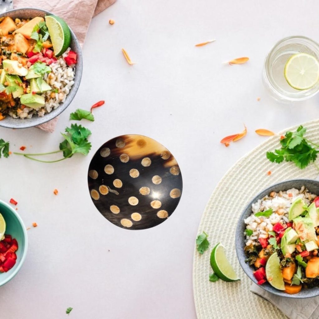 Genuine Handcrafted 10cm Diameter Horn Bowl |Bowls Mug Real Handmade 100 Natural Horn Palm Dish