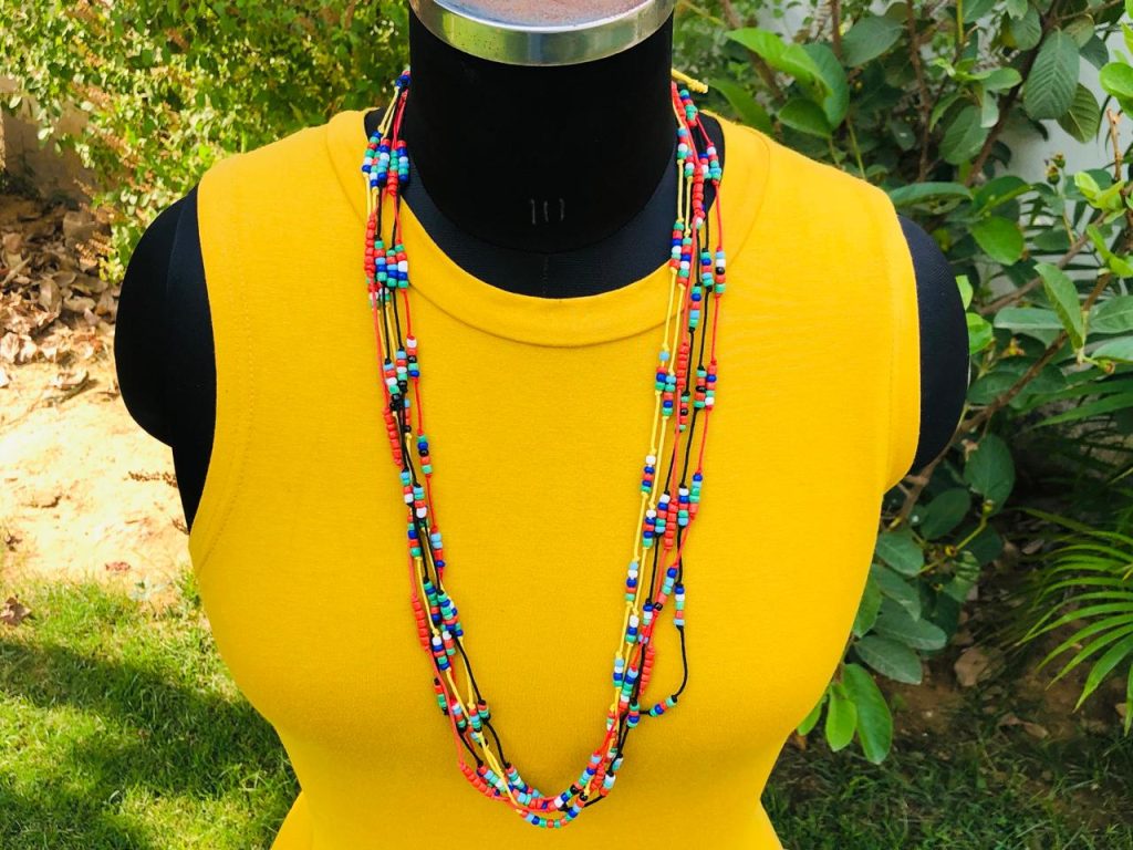 Necklace, bead Multicoloured Beaded Necklace, Traditional Handcrafted Design, women